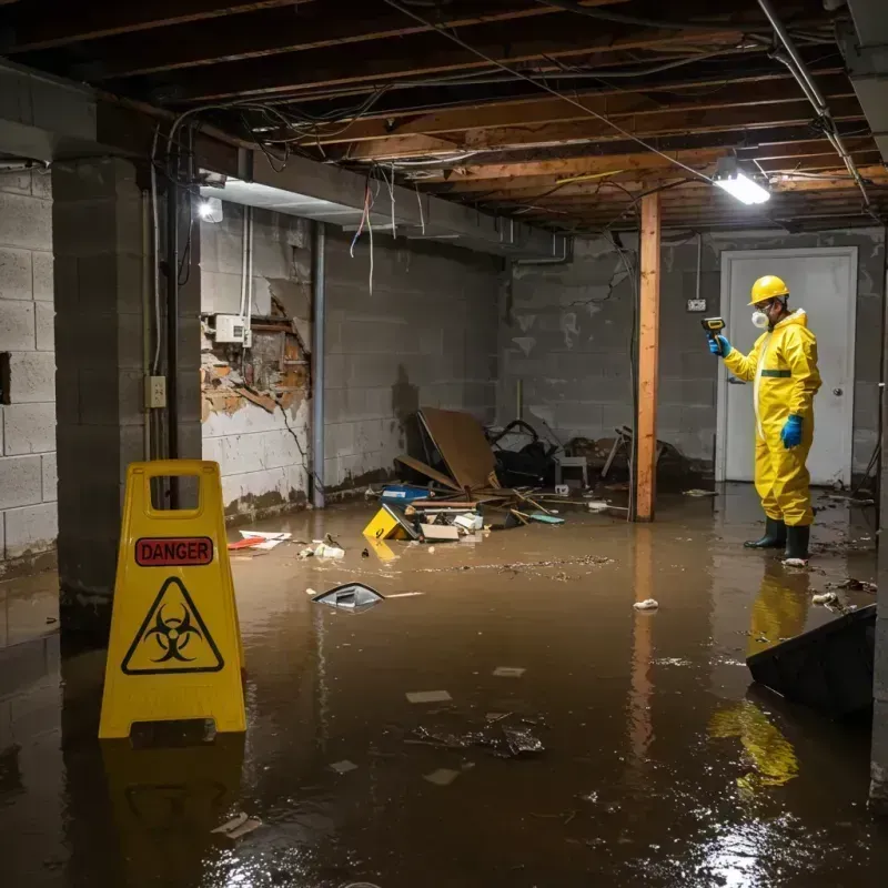 Flooded Basement Electrical Hazard in Hurley, MS Property